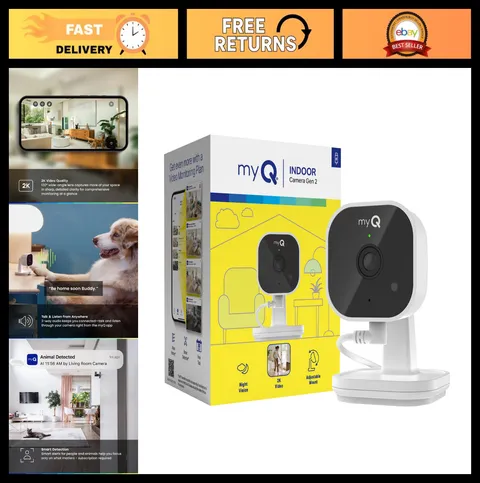 2K Wi-Fi Indoor Security Camera - Night Vision, Motion Detection, 2-Way Audio, A