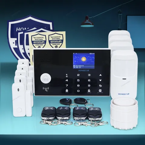 HOMSECUR Wireless 4G SMS Autodial Home Security Alarm System+4*PIR+Door Sensor