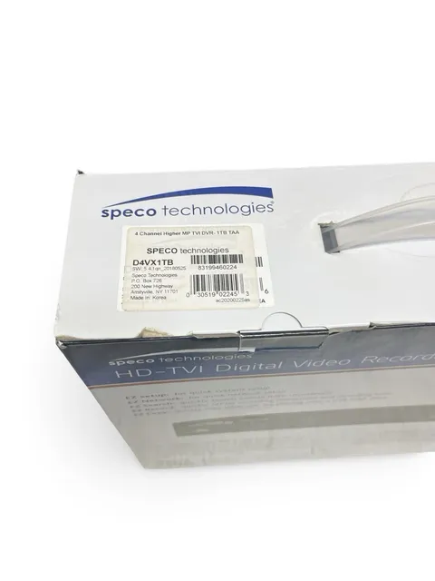 Speco D4VT1TB 1080p Hd-Tvi Digital Video Recorder W/ Box, Remote, Mouse, Manual