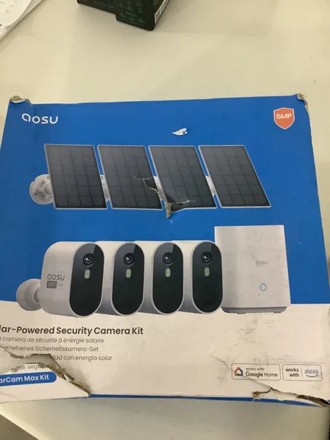 Aosu Solar-Powered Wireless Security Camera Kit SolarCam P1 Max System / READ