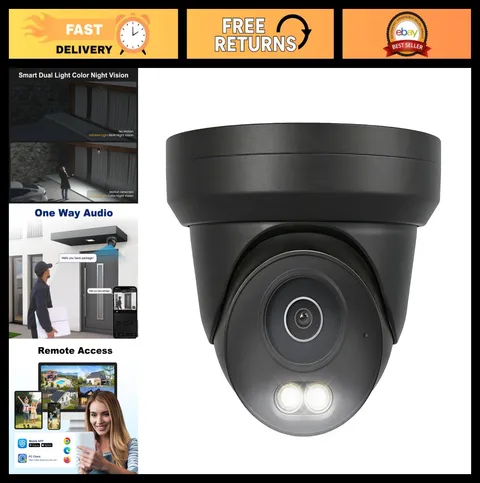 4K 8MP PoE Security Camera - Indoor/Outdoor, Smart Color Night Vision, IP66, Aud