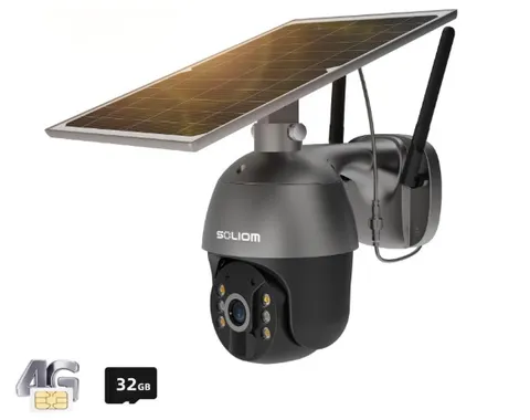 SOLIOM S600 3G/4G LTE Solar Powered Cellular Security Camera Wireless Outdoor, P