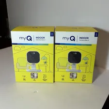 myQ Indoor Camera Gen 2 2K Wi-Fi Indoor 2-Pack Night Vision Two-Way Audio White