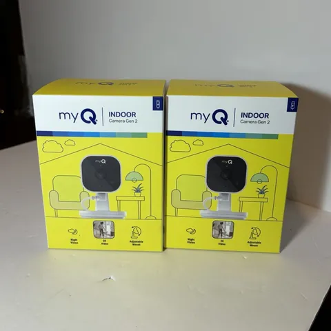 myQ Indoor Camera Gen 2 2K Wi-Fi Indoor 2-Pack Night Vision Two-Way Audio White