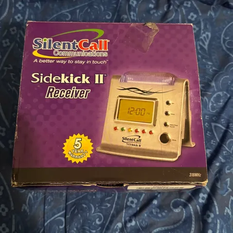 Silent Call Communications Sidekick II Receiver Strobe Light Alarm Clock 318MHz