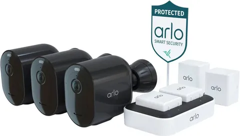 Arlo - Pro 4 Spotlight Camera Security Bundle - Black NEW! SEALED!