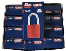 12 Pack of ABUS Aluminium PadLocks BLACK 72/40 24 Keys Keyed-Alike Germany