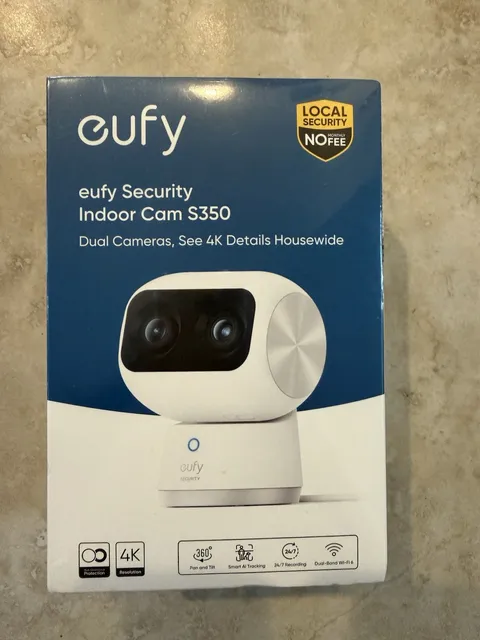 eufy S350 4K Indoor Security Camera Dual Cameras 360° PTZ Baby Monitor 8×Zoom