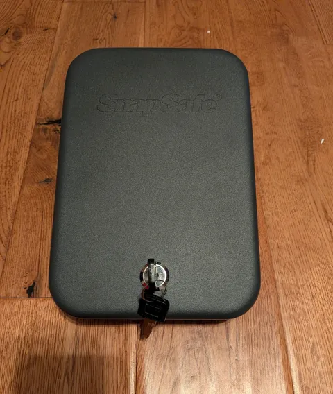 SnapSafe Lock Box Steel Safe w/ Keys & Cable TSA Approved - Large