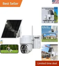 4G LTE Cellular Security Camera, Wireless Solar Powered No WiFi Needed Outdoo...