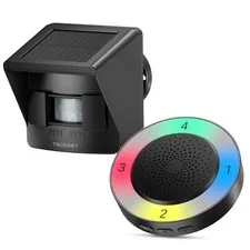 TECKNET Non-APP Solar RGB Wireless Driveway Alarm 1 Receiver 1 Sensor