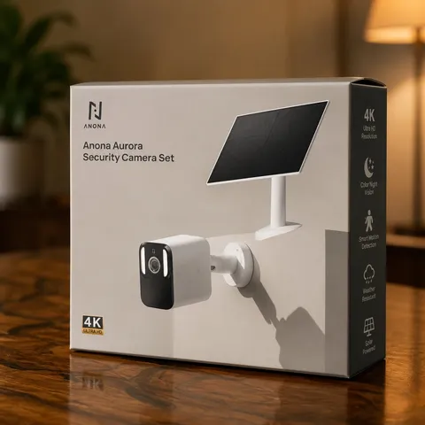Anona Aurora 4K Ultra HD AI Security Camera Set with Solar Panel