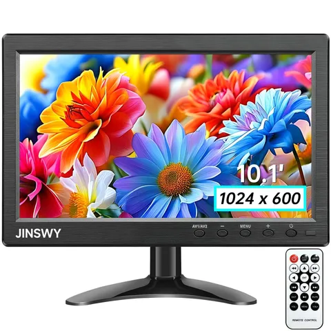 10.1" HD Security Monitor, 1024x600, HDMI VGA BNC AV USB, Built-in Speakers, Rem