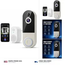 Wireless Video Doorbell Camera with Receiver, 1080P Battery Powered | AI Huma...