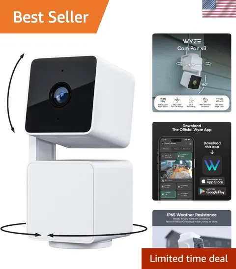 Complete Home Security: Cam Pan V3 with 2-Way Audio & Night Vision Capabilities
