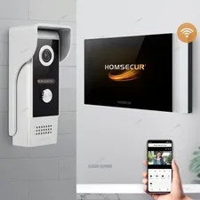 HOMSECUR Waterproof 4 Wire WIFI Video Door Phone Intercom Doorbell Voice Message