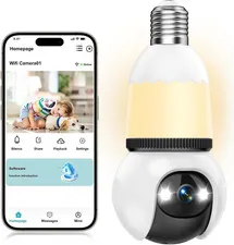 Hawkray Light Bulb Security Camera Wireless Outdoor Indoor-5&2.4Ghz Dual Band Wi