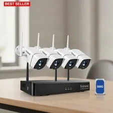 Security Camera System 8 Ch Wireless NVR Kit 1080p AI Human Detection Waterproof