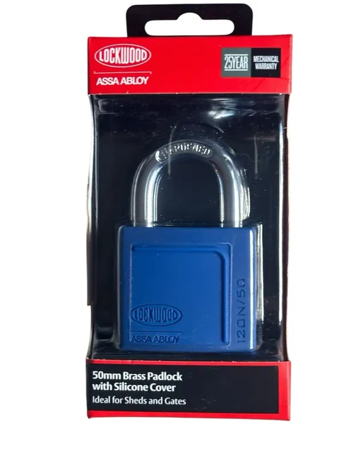 Lockwood 50mm Alloy Silicon Jacket Padlock-Random Colours Of The Lock
