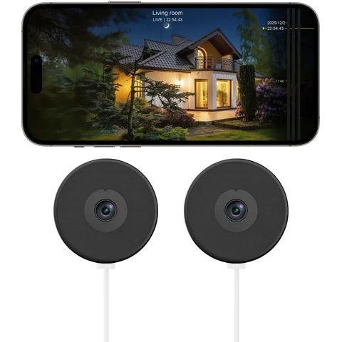 Window Camera 2 Pack, 4MP Indoor Camera with Phone App, Dual-Band WiFi 6 Came...