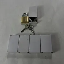 Mini Padlock Brass Tiny Zipper Box Luggage With Keys Lot of 5