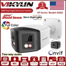 Vikylin 8MP Dual Lens IP Camera Full Color +IR Motion Detection 2Way Audio Wired