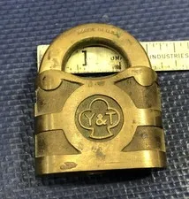 Yale & Towne Y&T Brass Padlock pad lock vintage clover leaf
