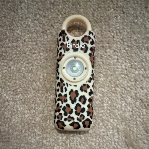 Birdie Leopard Print Personal Alarm with Flashlight and Keyring