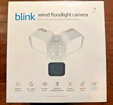 NEW Blink Wired Floodlight Camera LED Smart Security Cam Alexa Sealed - White