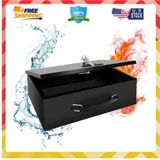 Fireproof Waterproof Safe Box with Key and Combination Lock for Documents Cash