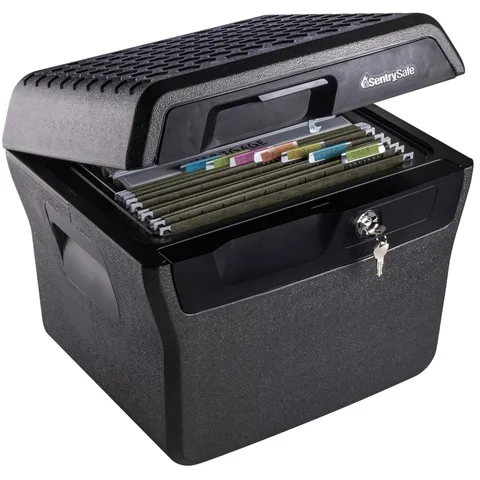 Fireproof Lock Box with Key Lock, Waterproof Safe 0.66 cu ft