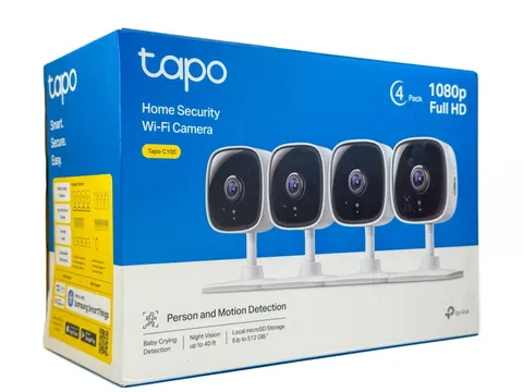 4-Pack Tapo C100 by TP-Link 1080P Indoor Security Camera Local Storage Alexa