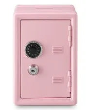 Mini Money Safe and Cash Lock Box, 4.6"x 4.2"x 6.9" Pink