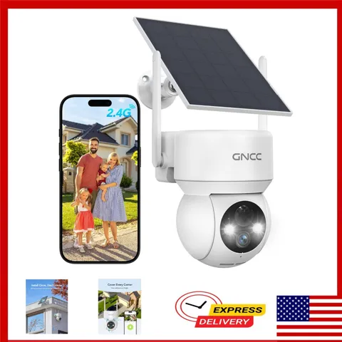 GNCC Solar Security Camera Wireless Outdoor 1080P Night Vision IP65
