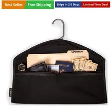 Hanger Diversion Safe by , Hidden Pocket Safe, Fits Under Hanging Clothes wit...