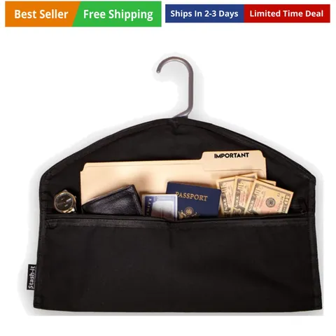 Hanger Diversion Safe by , Hidden Pocket Safe, Fits Under Hanging Clothes wit...