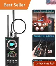 Portable Hidden Camera Detector with Magnetic Tracker & Signal Finder - Black