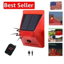 Solar Outdoor Motion Sensor Alarm,130db Loud Siren Lamp Noise Maker | 4 Worki...