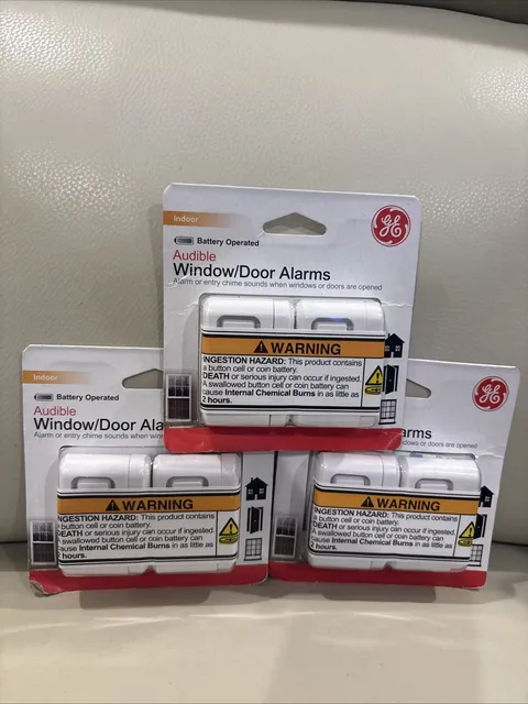 3 Pk Of 2(6) GE Indoor Security Audible Window/Door Alarms Sensor NEW 45115