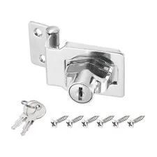 2.5Inch Keyed Hasp Locks Angle 90°Twist Knob Locking Keyed Different, Silver