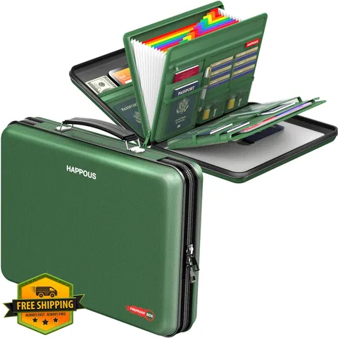 HAPPOUS Fireproof Document Box Green
