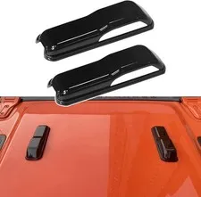 2pcs Engine Hood Hinge Cover Trim Decors for Jeep Wrangler JL/JT 2018+ Black