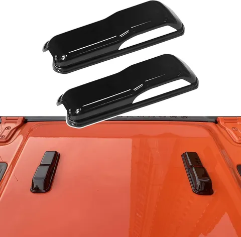 2pcs Engine Hood Hinge Cover Trim Decors for Jeep Wrangler JL/JT 2018+ Black
