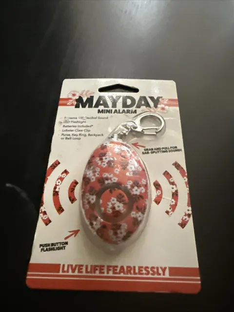 PERSONAL ALARM Mayday Mini Alarm Self Defense Emergency Keyring/Clip Flashlight
