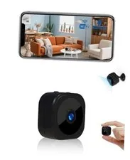 1080P HD Mini Camera for Indoor Security with App Control Motion Black-1080P