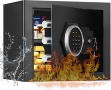 1.2 Cubic Feet Small Fire Safe Box for Home, Fireproof Lock Box, Security Money