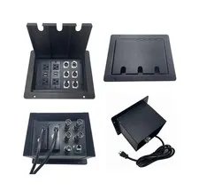 PROCRAFT Large 3 Hole LID Feed-Thru RECESSED Stage Pocket/Floor Box w/2 Wired...