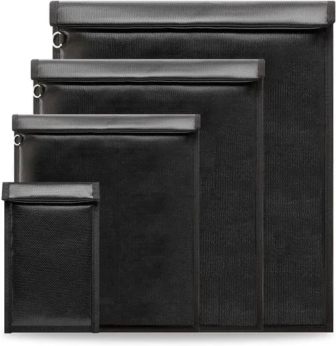 Faraday Bags, Waterproof Fireproof Money Bag for Cash (Black)