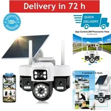 Latuwuz 4K Solar Security Camera Wireless Outdoor PTZ WiFi 360°