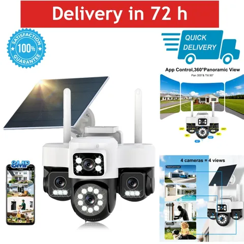 Latuwuz 4K Solar Security Camera Wireless Outdoor PTZ WiFi 360°